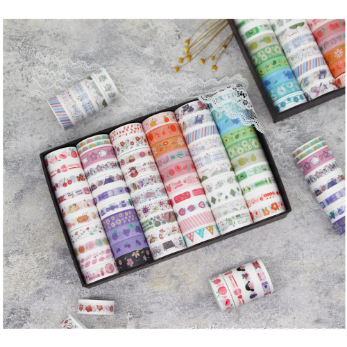 Caixa de debuxos animados 60 Rolls DIY Decorative Stickers Box